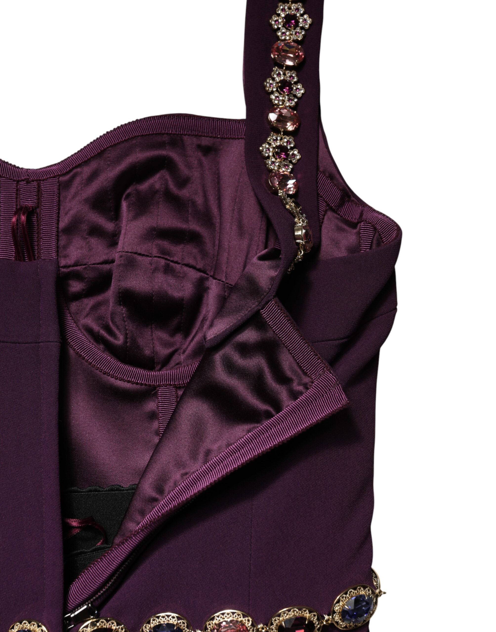 Dolce & Gabbana - Violet Embellished Sheath Mermaid Gown Dress