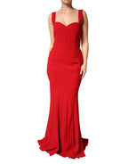 Dolce & Gabbana - Red Viscose Sheath Mermaid Long Gown Dress
