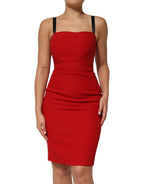 Dolce & Gabbana - Red Stretch Bodycon Sheath Knee Length Dress