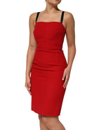 Dolce & Gabbana - Red Stretch Bodycon Sheath Knee Length Dress
