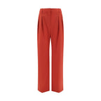 Loulou De Saison - Red Fleece Wool Flared Pants