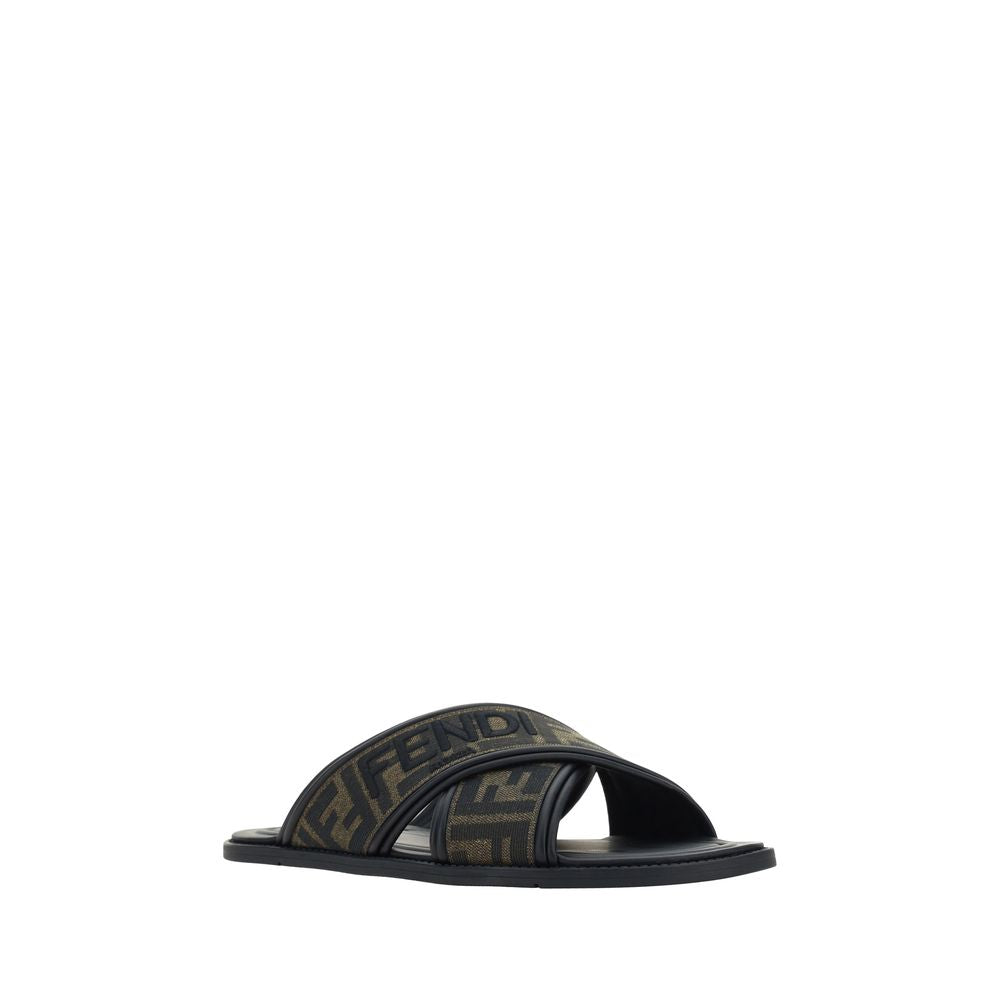 Fendi - Black Rubber Flat Sandals