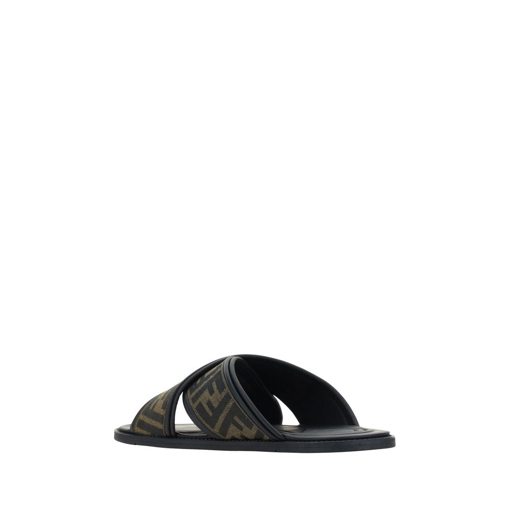Fendi - Black Rubber Flat Sandals