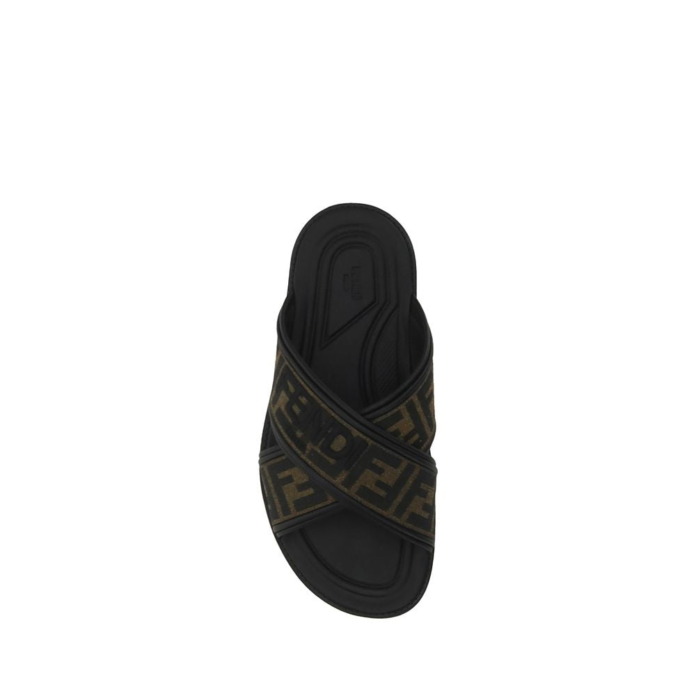 Fendi - Black Rubber Flat Sandals