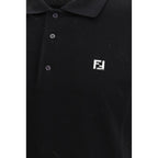 Fendi Black Cotton Polo Shirt