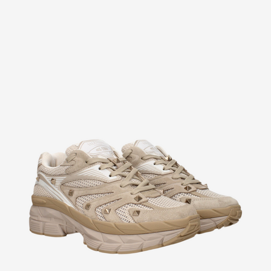 Valentino Garavani – Beige Fabric Low Top Sneakers