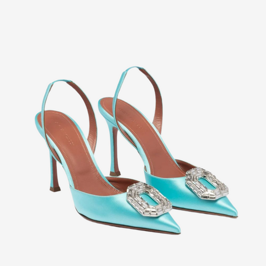 Amina Muaddi – Camelia Crystal Slingback Pumps