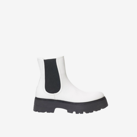Alexander McQueen – Black & White Leather Chelsea Boots