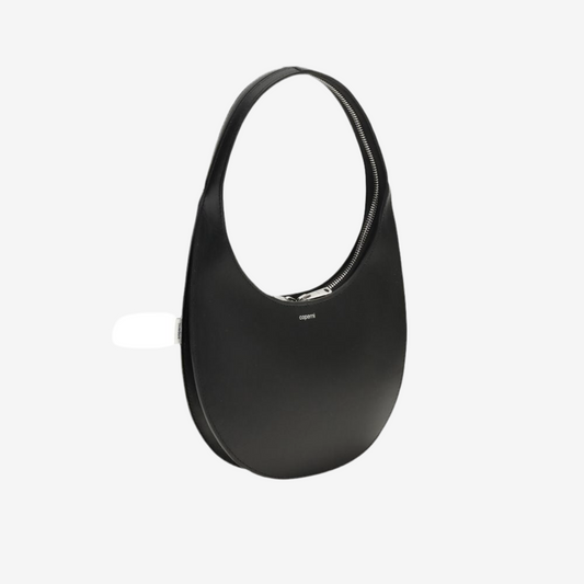 Coperni – Soft Swipe Double Gusset Bag in Black Leather