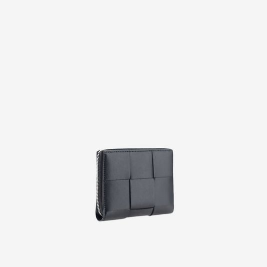 Bottega Veneta – Black Intreccio Zip Around Wallet