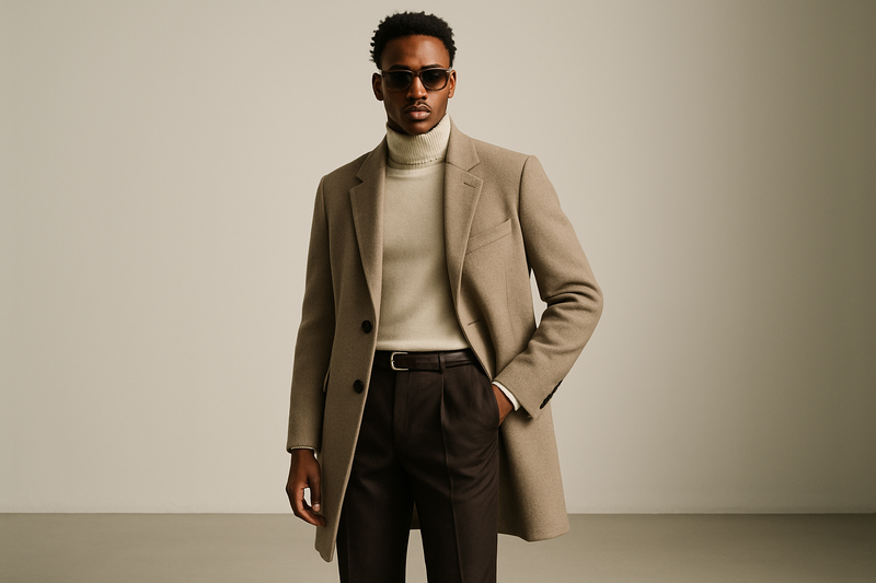 PRECISO DE UMA IMAGEM EDITORIAL DE UM HOMEM COM PELE NEGRA NAO MUITO ESCURA QUE SEJA DE UMA MRCA DE DESIGNER PARA POR NA HOME PAGE DA MINHA PAGINA A IDENTIFICARA A COELACAO DE HOMEM.